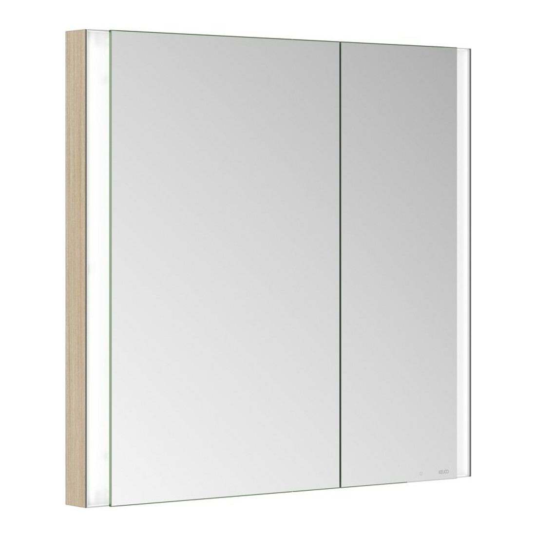 Keuco Armoire miroir 2 portes Somaris 80x71x11,5cm, décor œuf, BL, asym.