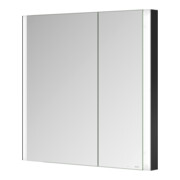 Keuco Armoire miroir 2 portes Somaris 80x71x11,5cm, noir mat, WE, asymétrique