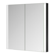 Keuco Armoire miroir 2 portes Somaris 80x71x11,5cm, noir mat, WE, chauffage miroir-5