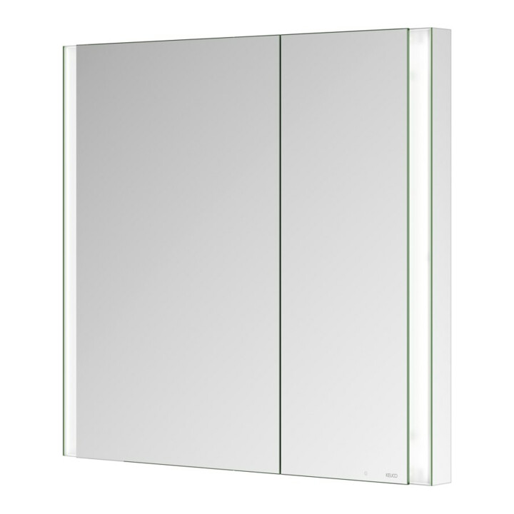 Keuco Armoire miroir 2 portes Somaris 80x71x11,5cm, verre dépoli, BL, asymétrique