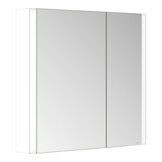 Keuco Armoire miroir 2 portes Somaris 80x71x12,7 cm, blanc mat, applique, asymétrique
