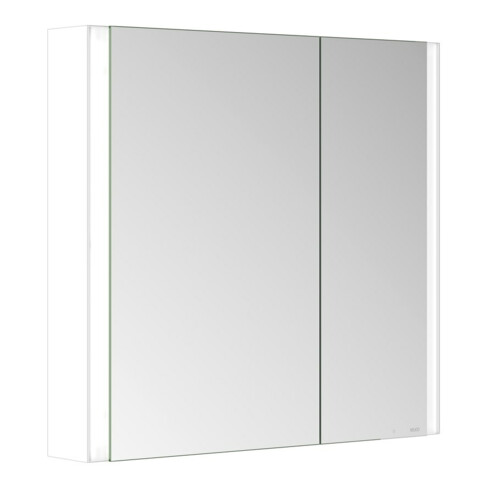 Keuco Armoire miroir 2 portes Somaris 80x71x12,7 cm, blanc mat, applique, asymétrique