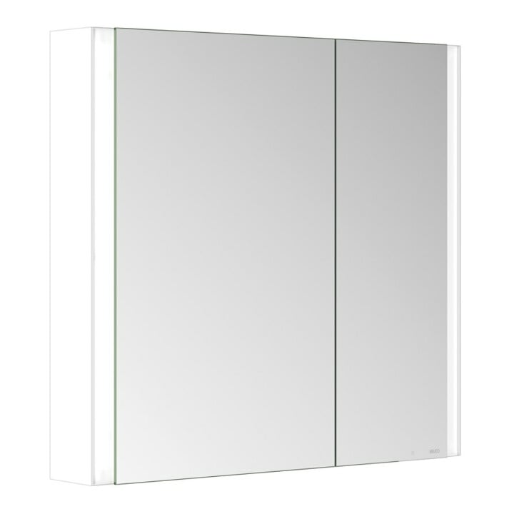 Keuco Armoire miroir 2 portes Somaris 80x71x12,7 cm, blanc mat, applique, asymétrique