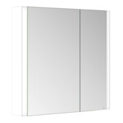 Keuco Armoire miroir 2 portes Somaris 80x71x12,7 cm, blanc mat, applique, asymétrique-4