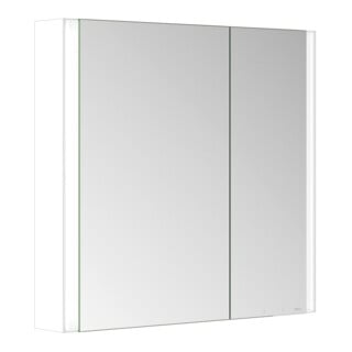 Keuco Armoire miroir 2 portes Somaris 80x71x12,7 cm, blanc mat, WV, Hz, asym.