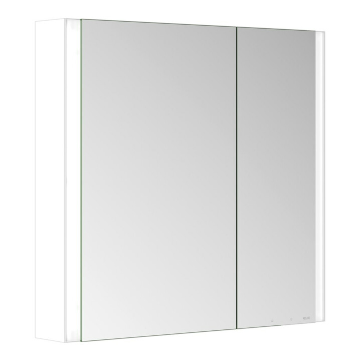 Keuco Armoire miroir 2 portes Somaris 80x71x12,7 cm, blanc mat, WV, Hz, asym.