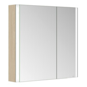 Keuco Armoire miroir 2 portes Somaris 80x71x12,7 cm, décor œuf, en saillie, asymétrique