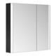 Keuco Armoire miroir 2 portes Somaris 80x71x12,7 cm, noir mat, applique, asym.-2