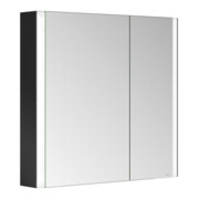Keuco Armoire miroir 2 portes Somaris 80x71x12,7 cm, noir mat, applique, asym.-2