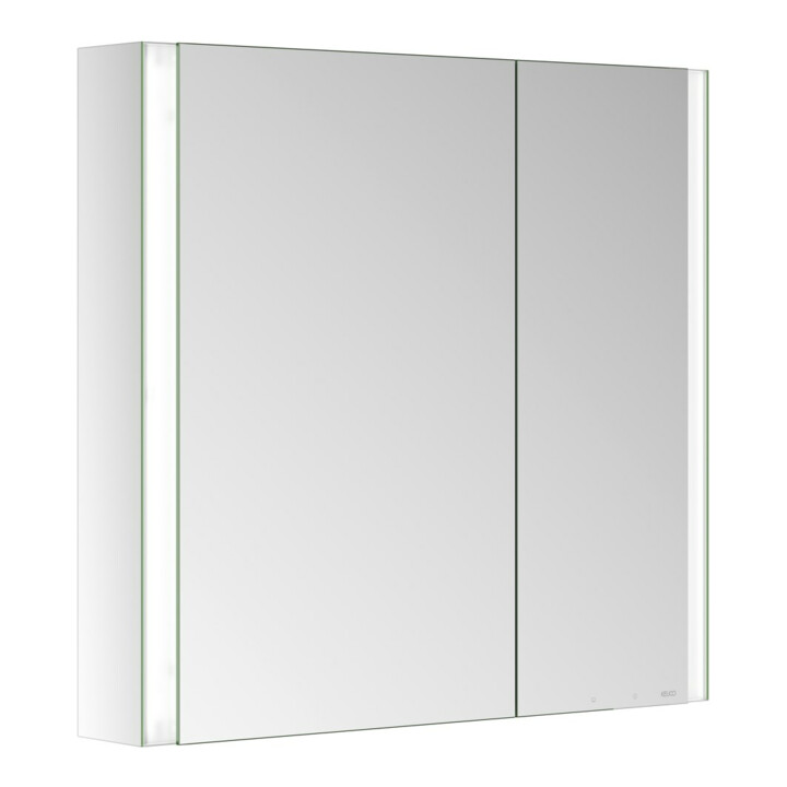 Keuco Armoire miroir 2 portes Somaris 80x71x12,7 cm, vsp, WV, Hz, asym.