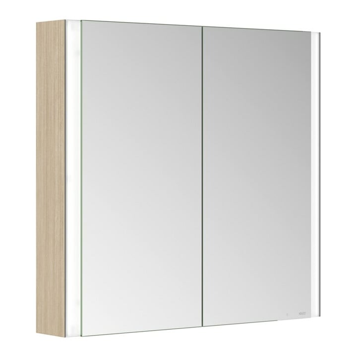 Keuco Armoire miroir 2 portes Somaris 80x71x12,7cm, décor œuf clair, montage mural