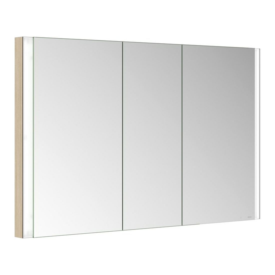 Keuco Armoire miroir 3 portes Somaris 120x71x11,5 cm, BL, décor chêne clair
