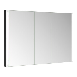 Keuco Armoire miroir 3 portes Somaris 120x71x11,5cm, BL, miroir chauffant, noir mat