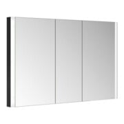 Keuco Armoire miroir 3 portes Somaris 120x71x11,5cm, BL, miroir chauffant, noir mat-4