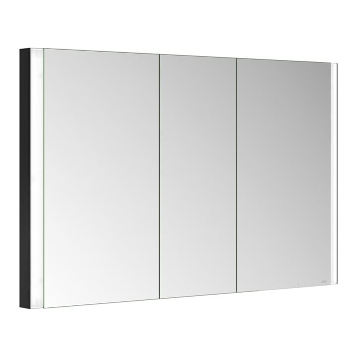 Keuco Armoire miroir 3 portes Somaris 120x71x11,5cm, BL, miroir chauffant, noir mat