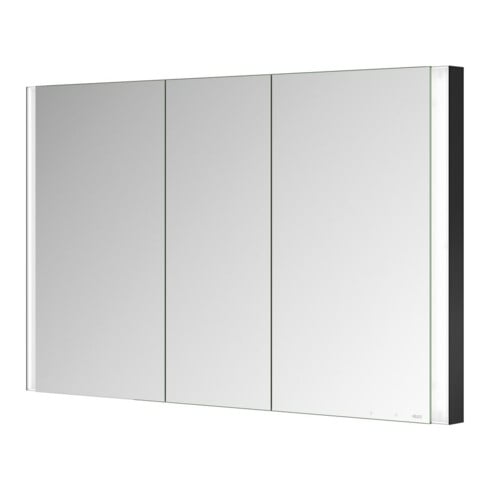 Keuco Armoire miroir 3 portes Somaris 120x71x11,5cm, BL, miroir chauffant, noir mat
