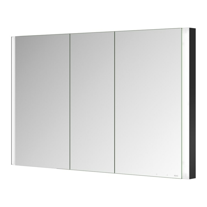 Keuco Armoire miroir 3 portes Somaris 120x71x11,5cm, BL, miroir chauffant, noir mat