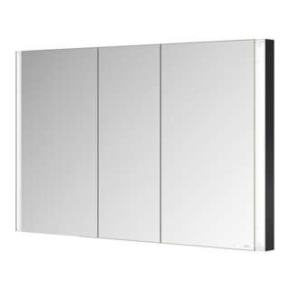 Keuco Armoire miroir 3 portes Somaris 120x71x11,5cm, encastré mural, noir mat