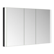 Keuco Armoire miroir 3 portes Somaris 120x71x11,5cm, encastré mural, noir mat-2