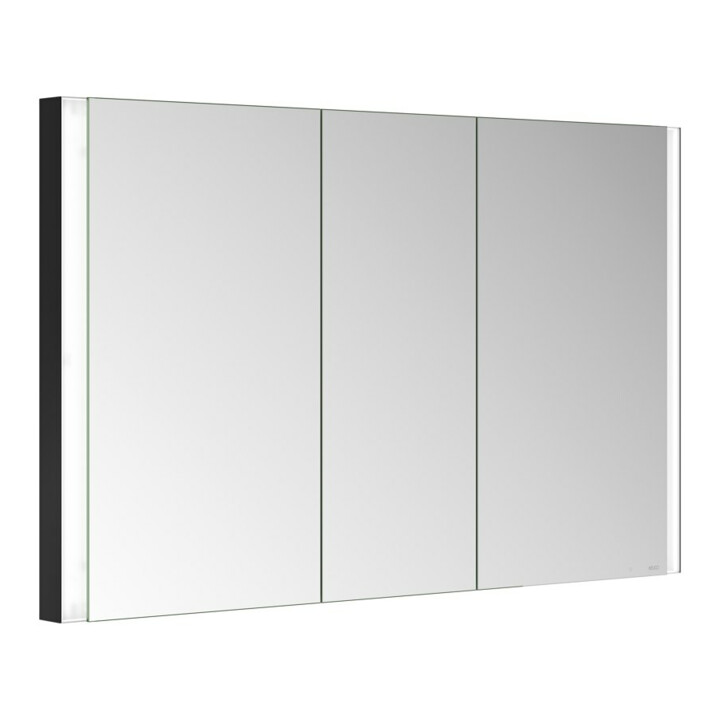 Keuco Armoire miroir 3 portes Somaris 120x71x11,5cm, encastré mural, noir mat