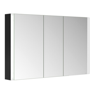Keuco Armoire miroir 3 portes Somaris 120x71x12,7 cm, applique murale, noir mat