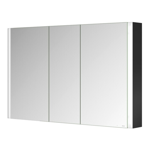 Keuco Armoire miroir 3 portes Somaris 120x71x12,7 cm, applique murale, noir mat