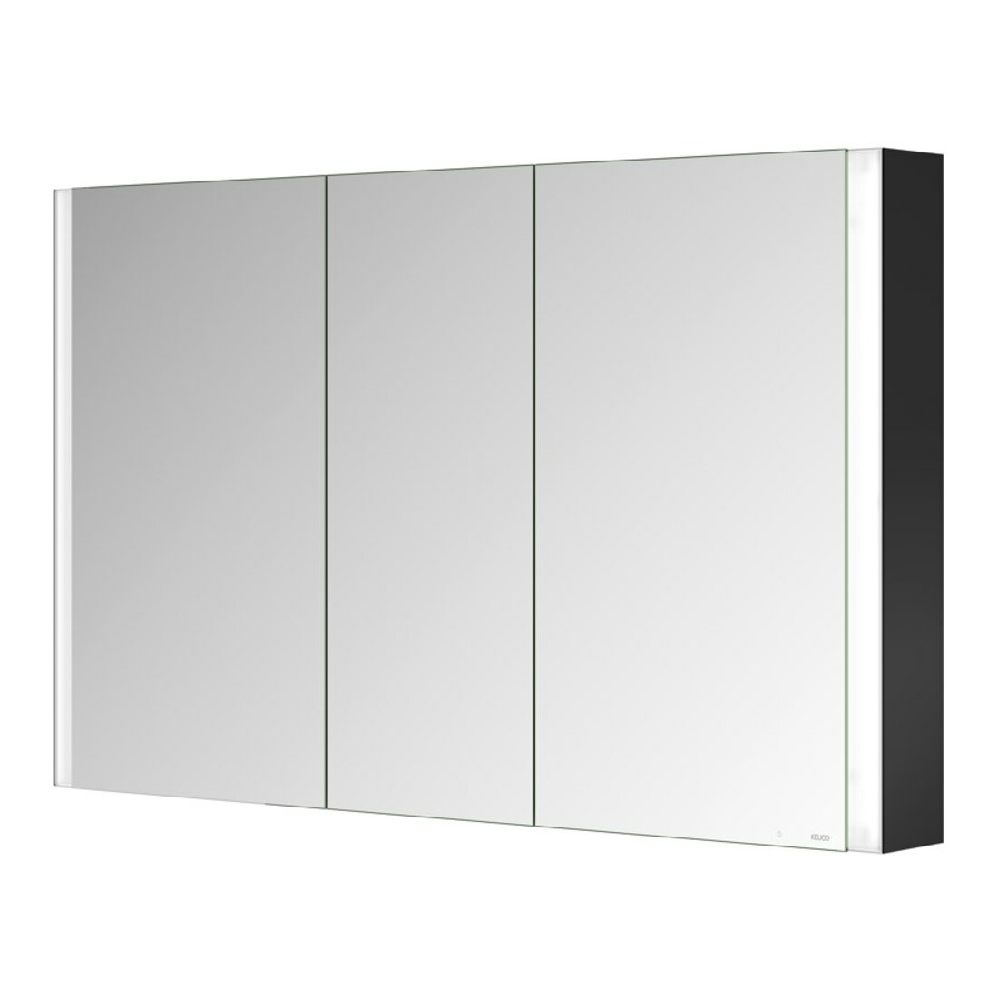 Keuco Armoire miroir 3 portes Somaris 120x71x12,7 cm, applique murale, noir mat