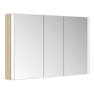 Keuco Armoire miroir 3 portes Somaris 120x71x12,7cm, applique, décor chêne clair