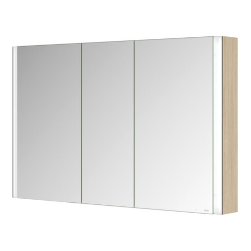Keuco Armoire miroir 3 portes Somaris 120x71x12,7cm, applique, décor chêne clair
