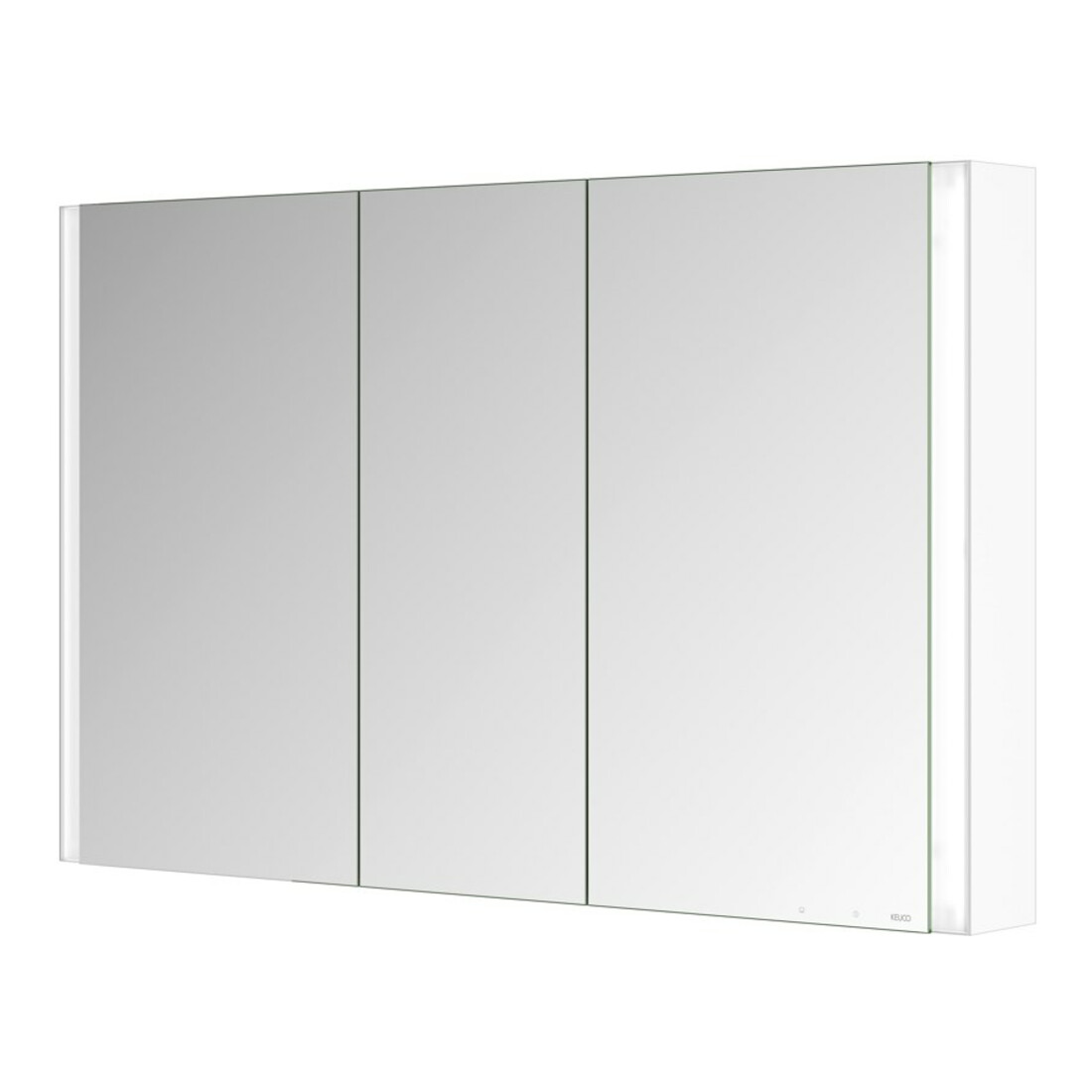 Keuco Armoire miroir 3 portes Somaris 120x71x12,7cm, WV, Éclairage miroir, blanc mat