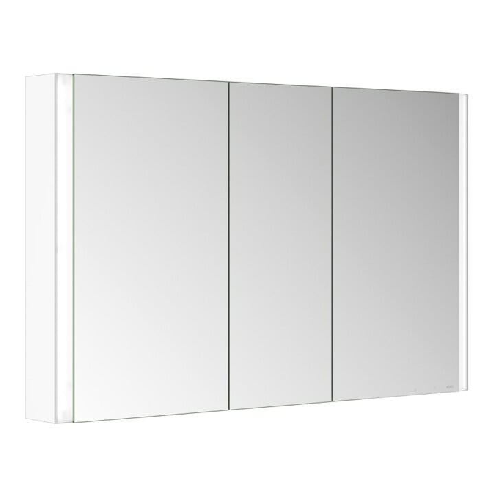 Keuco Armoire miroir 3 portes Somaris 120x71x12,7cm, WV, Éclairage miroir, blanc mat