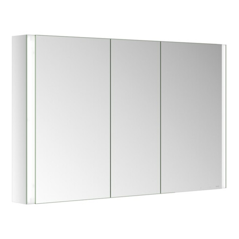 Keuco Armoire miroir 3 portes Somaris 120x71x12,7cm, WV, éclairage miroir, fumé