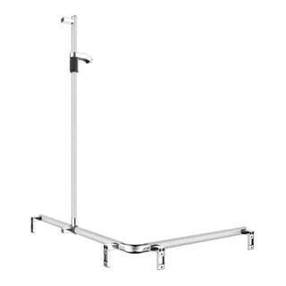 Keuco AXESS AL Barre de douche si-el/vc, 1150/850 mm, avec support mural, droite