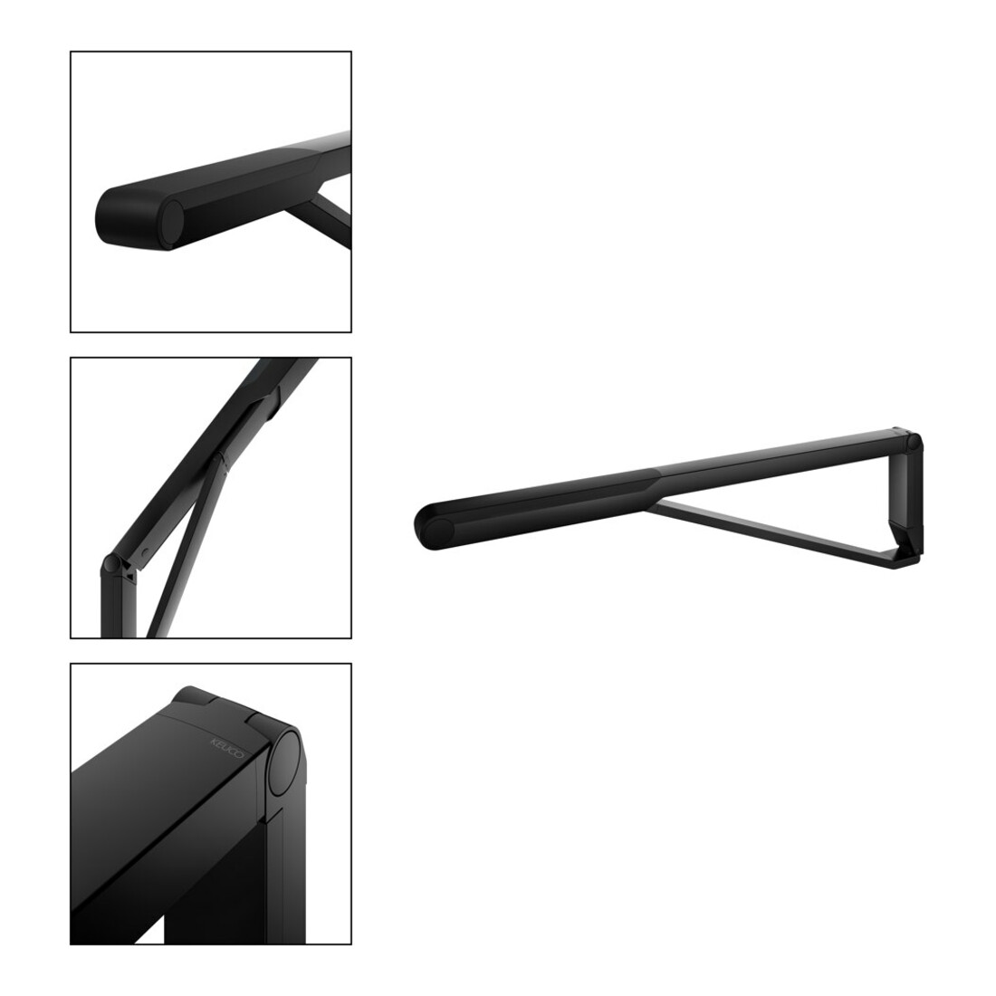 Keuco AXESS Barre d'appui rabattable WC noir mat/noir, 850 mm