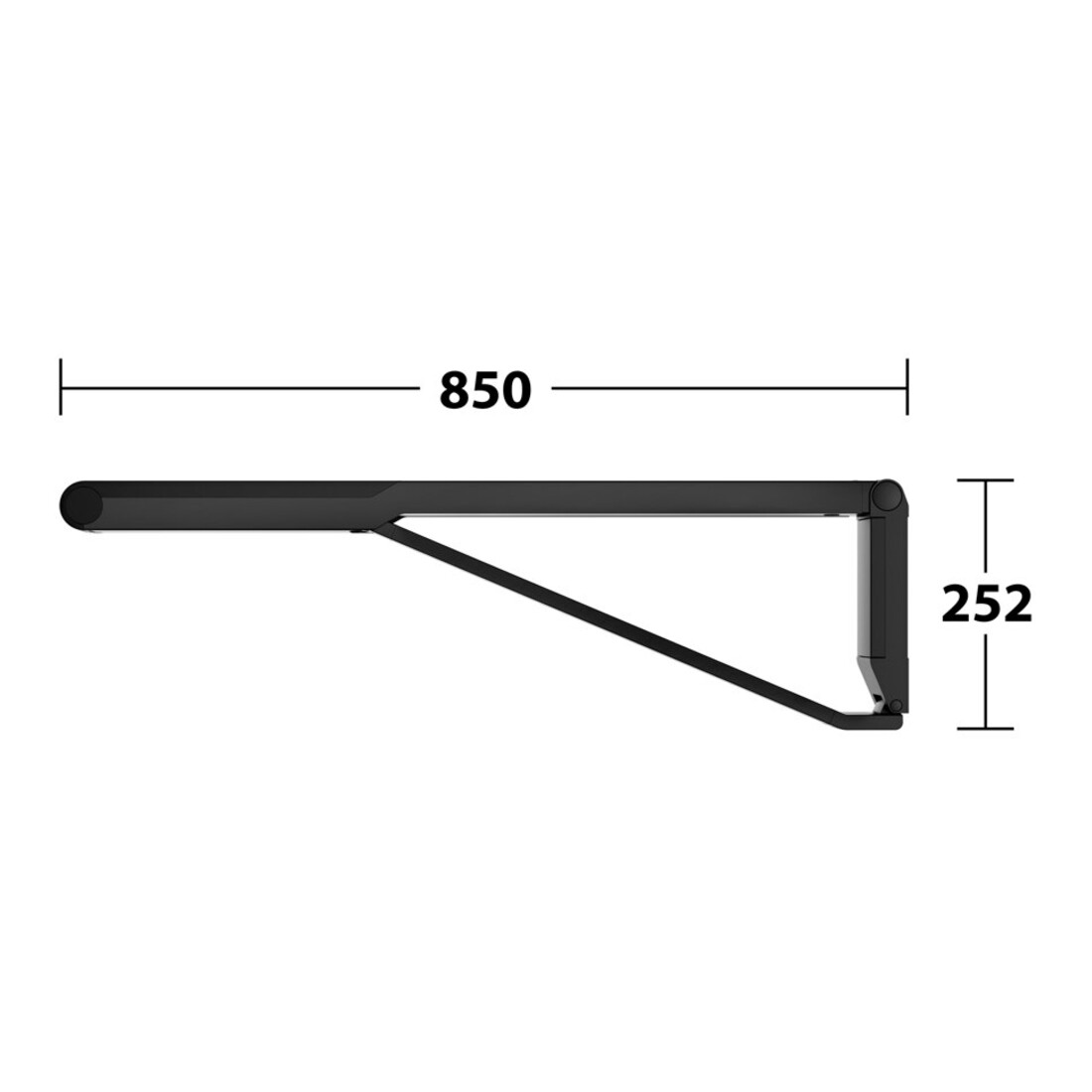 Keuco AXESS Barre d'appui rabattable WC noir mat/noir, 850 mm