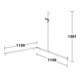 Keuco AXESS Barre de douche AL si-el/vc, 1150/1150 mm, avec support, droite AF-5