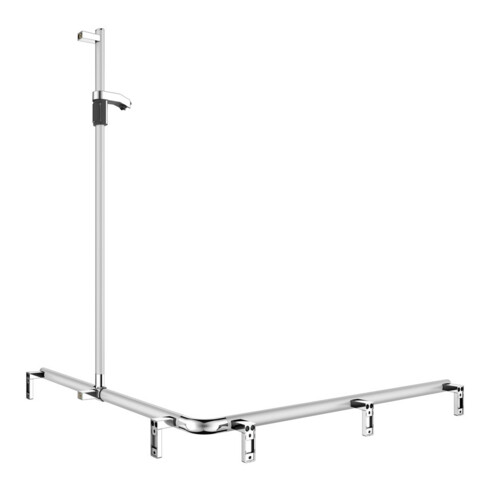 Keuco AXESS Barre de douche AL si-el/vc, 1150/1150 mm, avec support, droite AF