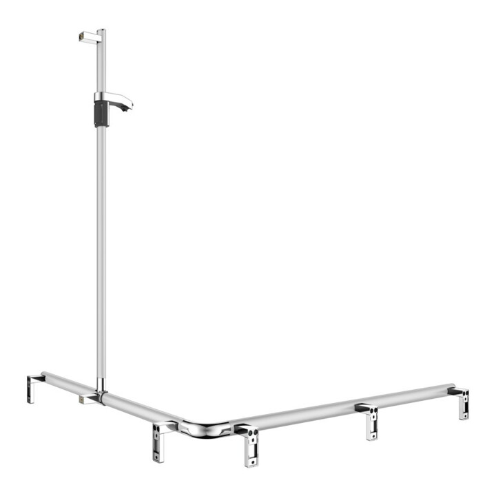 Keuco AXESS Barre de douche AL si-el/vc, 1150/1150 mm, avec support, droite AF