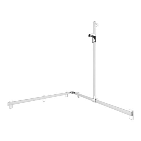 Keuco AXESS Barre de douche AL si-el/vc, 1150/1150 mm, avec support, droite AF