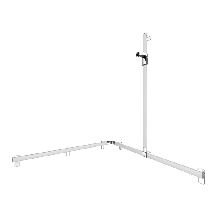 Keuco AXESS Barre de douche AL si-el/vc, 1150/1150 mm, avec support, droite AF