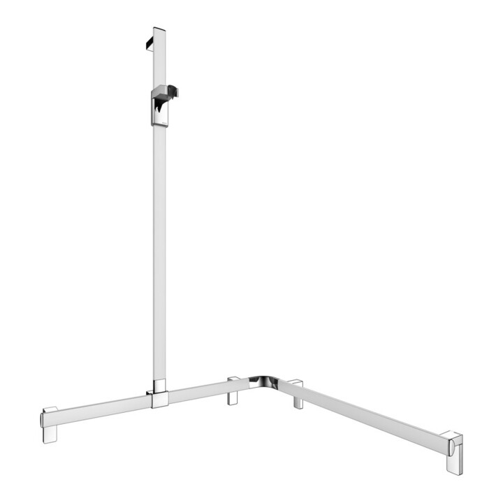 Keuco AXESS Barre de douche AL si-el/vc, 850/850 mm, avec support mural, version gauche