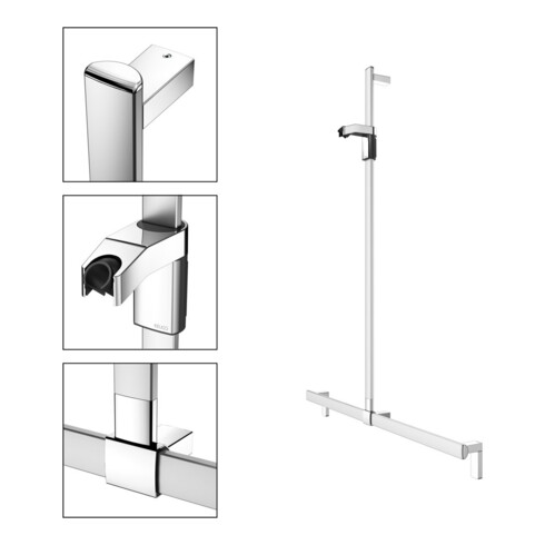 Keuco AXESS Barre de douche alu si-élox/vc, 1150 mm, avec barre de douche