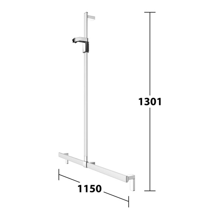 Keuco AXESS Barre de douche alu si-élox/vc, 1150 mm, avec barre de douche