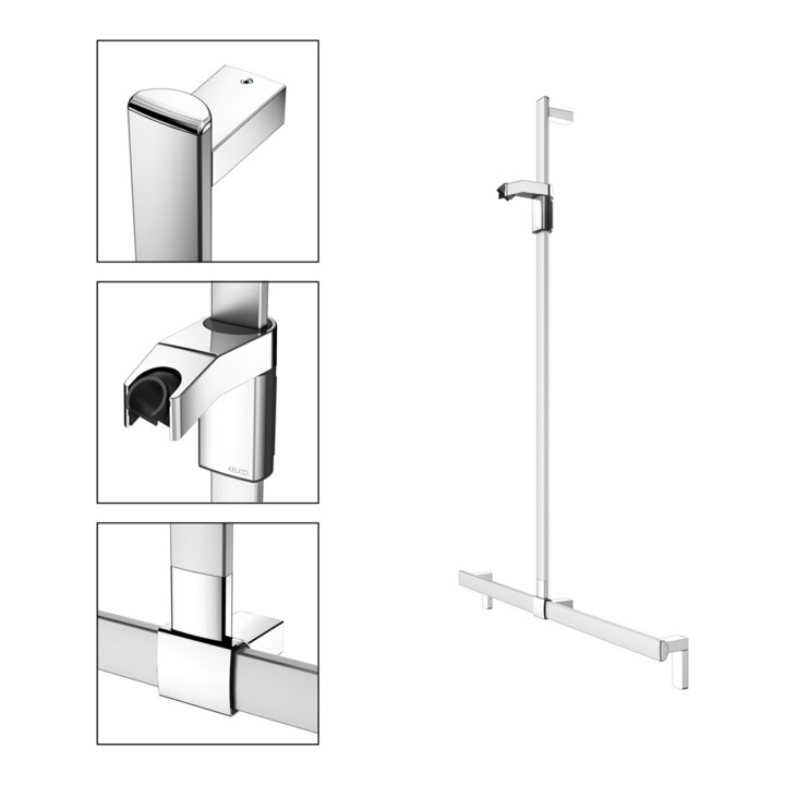 Keuco AXESS Barre de douche Aluminium si-élox/vc, 1000 mm, avec barre de douche