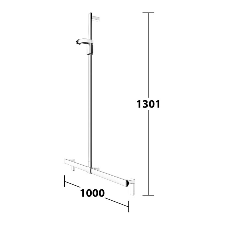 Keuco AXESS barre de douche chromée, 1000 mm, avec support de douche