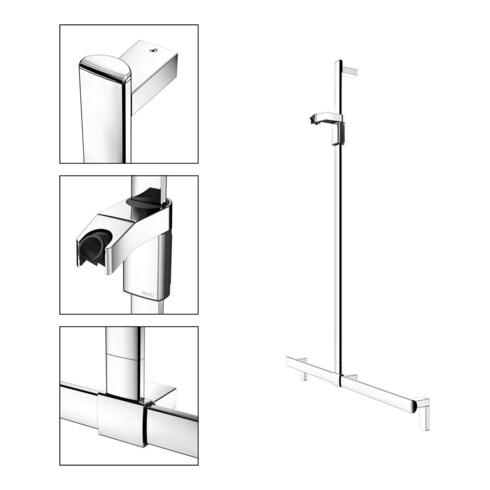 Keuco AXESS barre de douche chromée, 1000 mm, avec support de douche