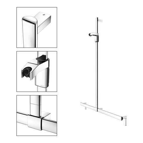 Keuco AXESS barre de douche chromée, 1150 mm, avec support de douche