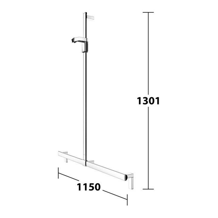 Keuco AXESS barre de douche chromée, 1150 mm, avec support de douche