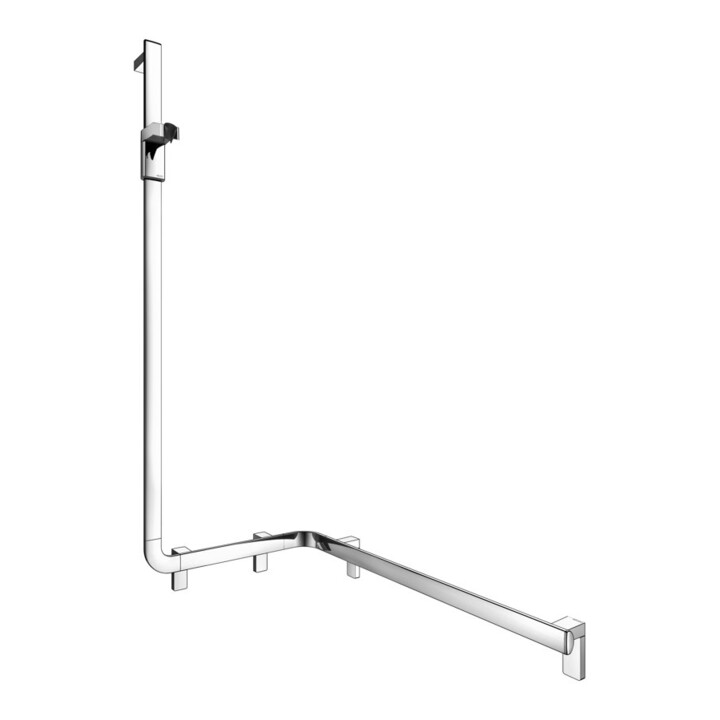 Keuco AXESS Barre de douche chromée 850 mm, avec barre de douche, version gauche