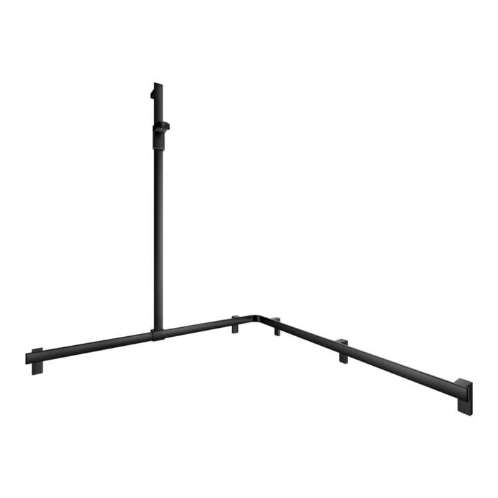 Keuco AXESS Barre de douche noire, 1150/1150 mm, barre de douche, version gauche